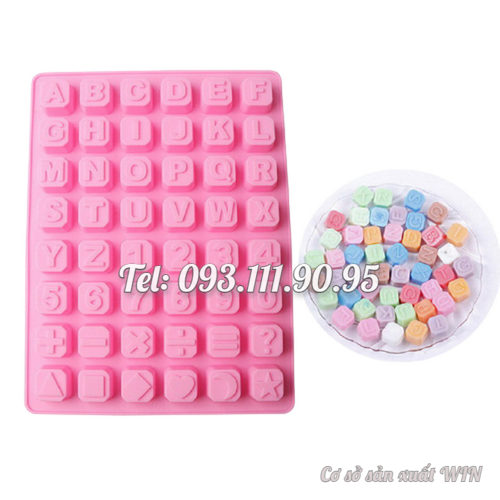 Khuôn silicon làm bánh, rau câu, socola 24 chữ cái, 10 số, ký tự - Mã số 1136