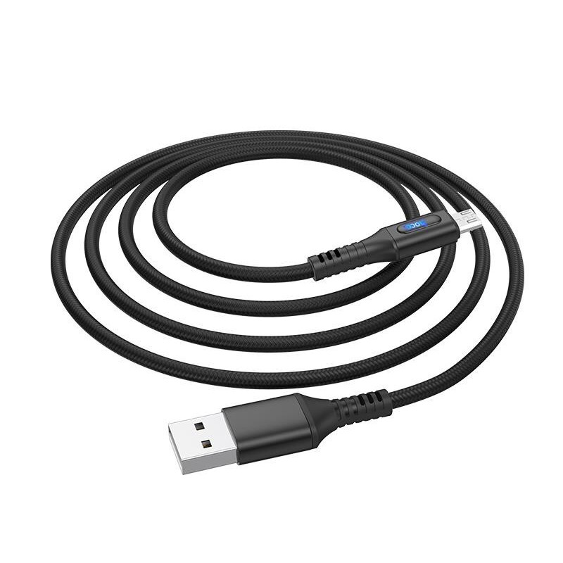 Cáp sạc Micro usb 2.4A đèn Led tự ngắt sạc dài 1.2m  - Hàng chính hãng