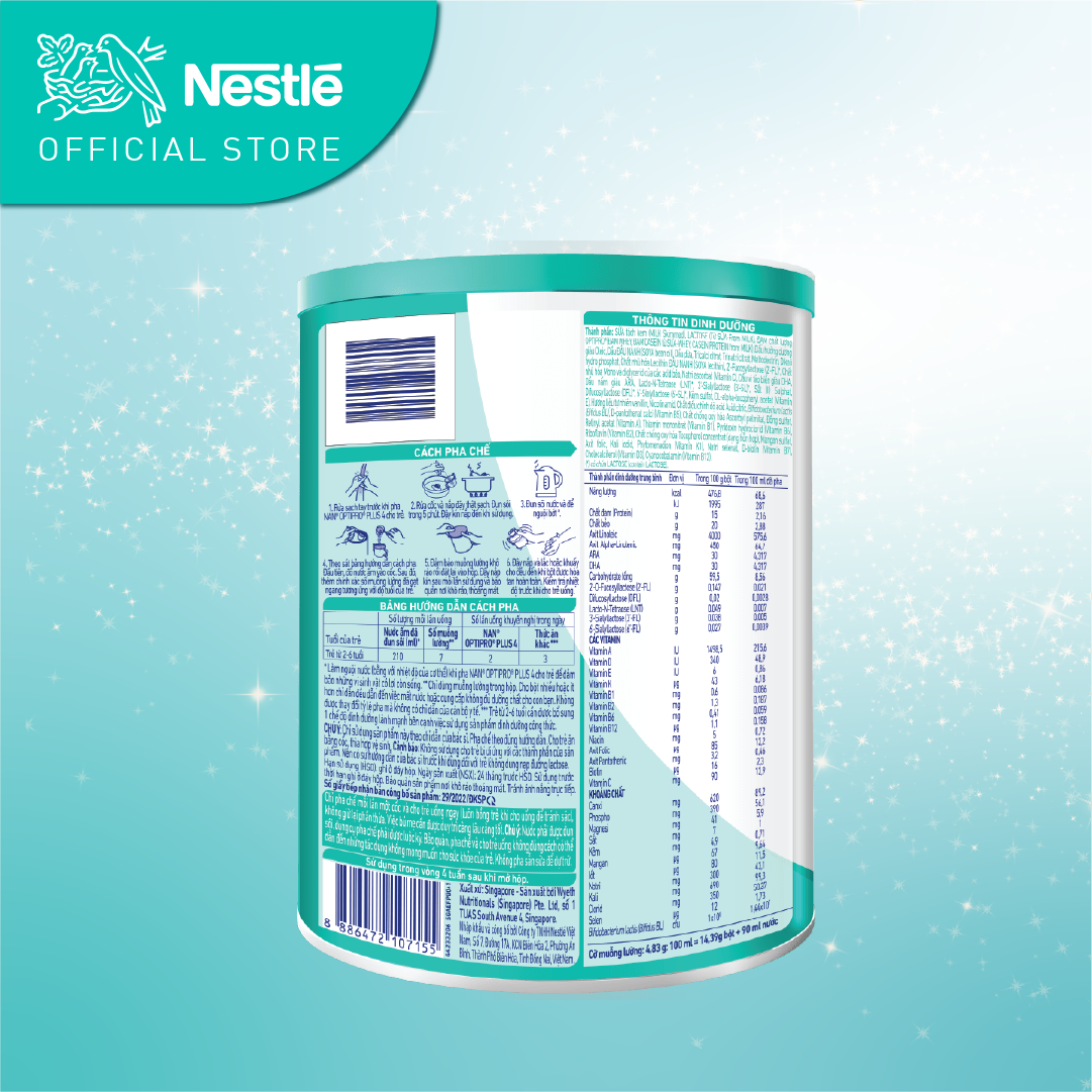 Bộ 2 lon Sữa bột Nestlé NAN OPTIPRO PLUS 4 850g/lon với 5HMO Giúp tiêu hóa tốt - Tăng cường đề kháng (2 - 6 tuổi) + Tặng Balo con thỏ