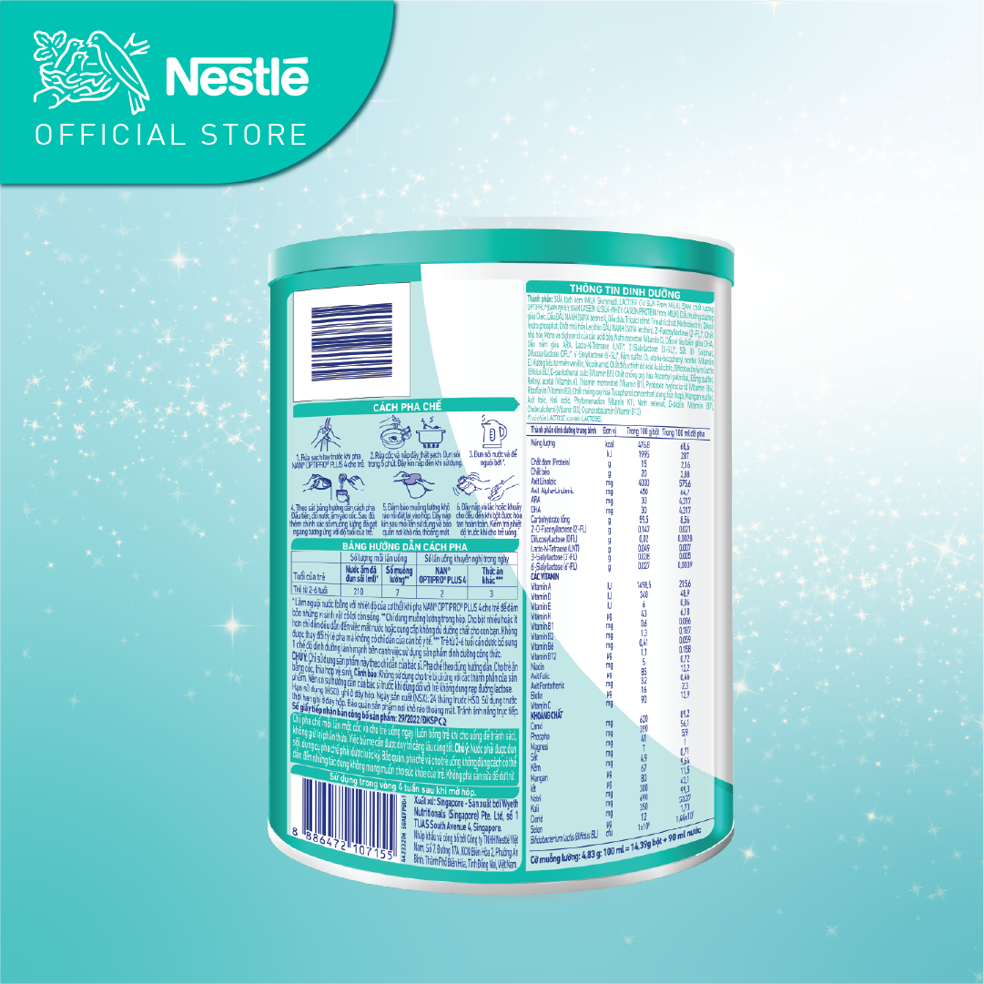 Bộ 2 lon Sữa bột Nestlé NAN OPTIPRO PLUS 4 850g/lon với 5HMO Giúp tiêu hóa tốt + Tăng cường đề kháng (2 - 6 tuổi) - Tặng Bộ đồ chơi bowling