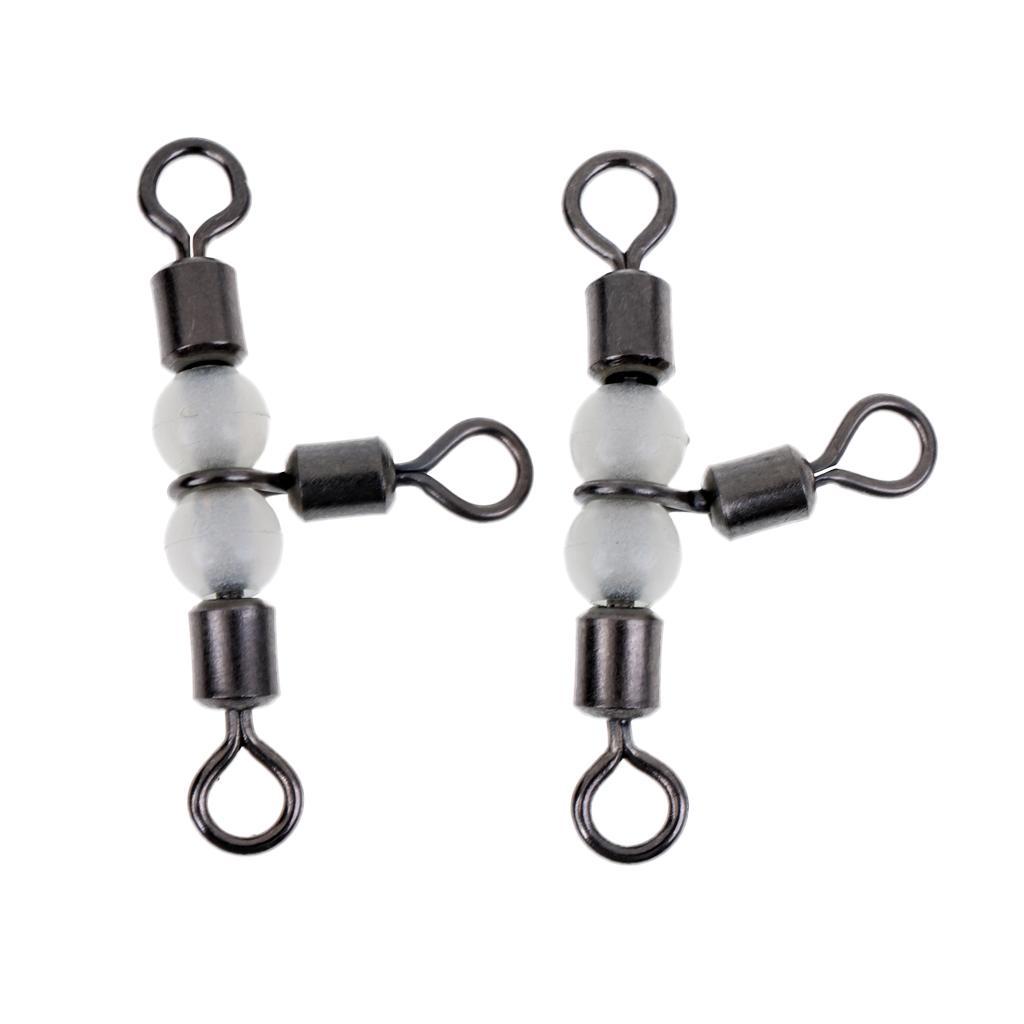 20 Pieces Fishing Three Way Swivel Connector 3 way T-Turn Triple Stainless Steel Fishing Barrel Swivel Tackle Accessories