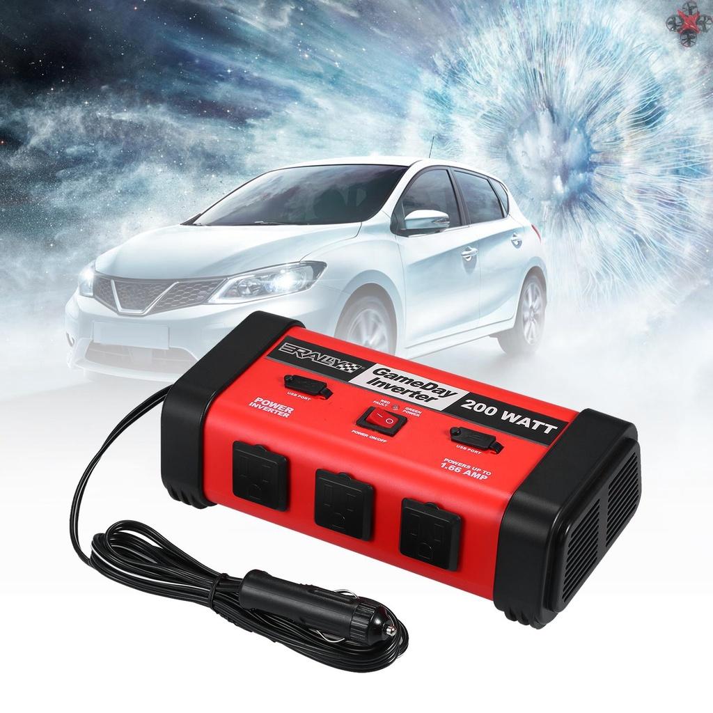 200W Car Power Inverter DC 12V to 110V Modified Sine Wave Converter with USB Port for Laptop Smartphone Household Appliances