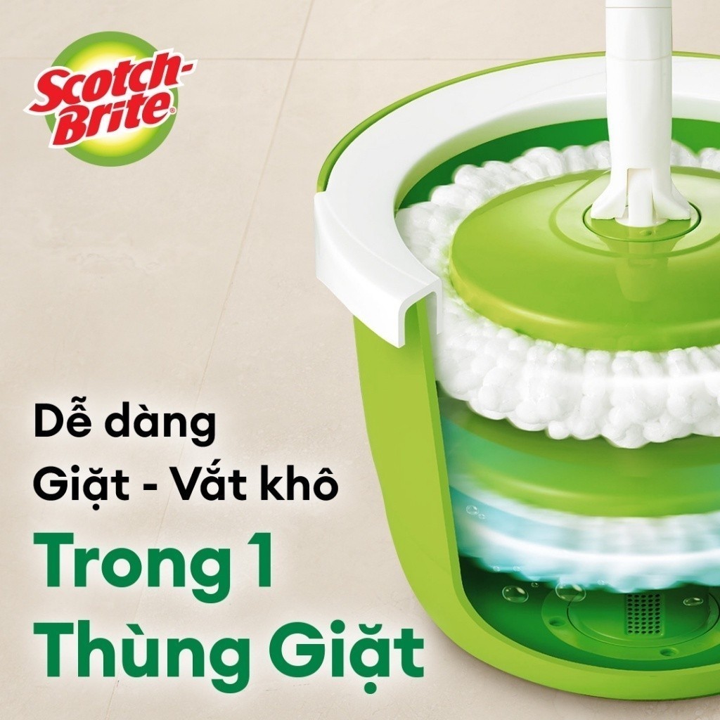 Bộ cây lau nhà thông minh 360 độ một lồng giặt 3M SCOTCH-BRITE 