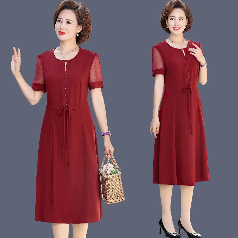 Đầm Trung Niên Phối Tay Ren Sang Trọng VH58 - Hàng Quảng Châu Cao Cấp
