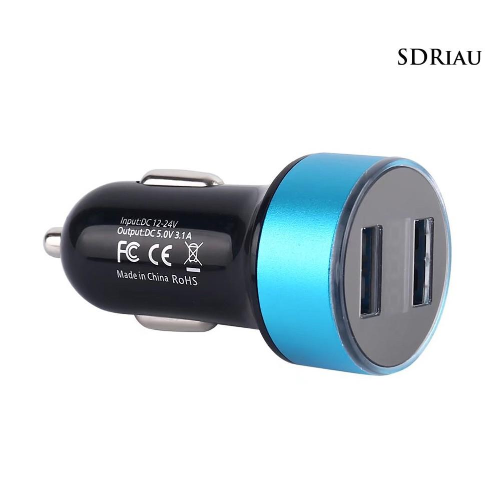 Tẩu Sạc Nhanh 3.1a Có Đèn Led Hiển Thị Cho Xe Hơi