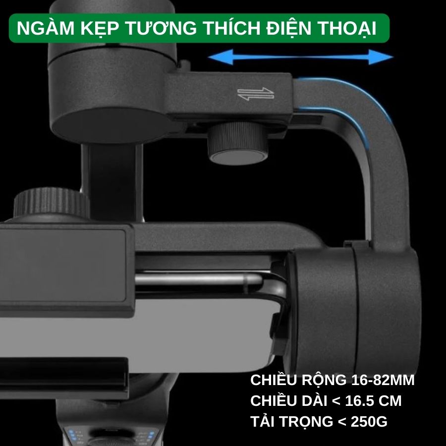 Gimbal chống rung cho điện thoại S5B 3-AXIS - Tay cầm chống rung cực độ, khả năng quay theo vật chủ tốt, pin cao đến 10h