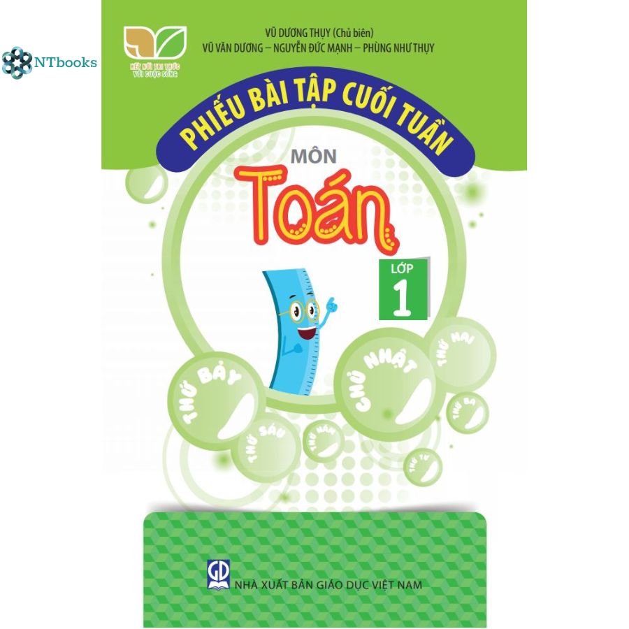 Combo 3 cuốn Phiếu bài tập cuối tuần môn Toán, Tiếng Việt, Tiếng Anh Lớp 1 - Giáo Dục