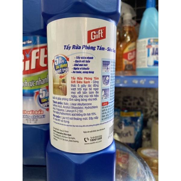 Nước Tẩy Rửa Phòng Tắm Toilet Gift 900ml Siêu Sạch Tảy Sành Xứ Nhựa Tường Gạch Bông Sáng Bóng