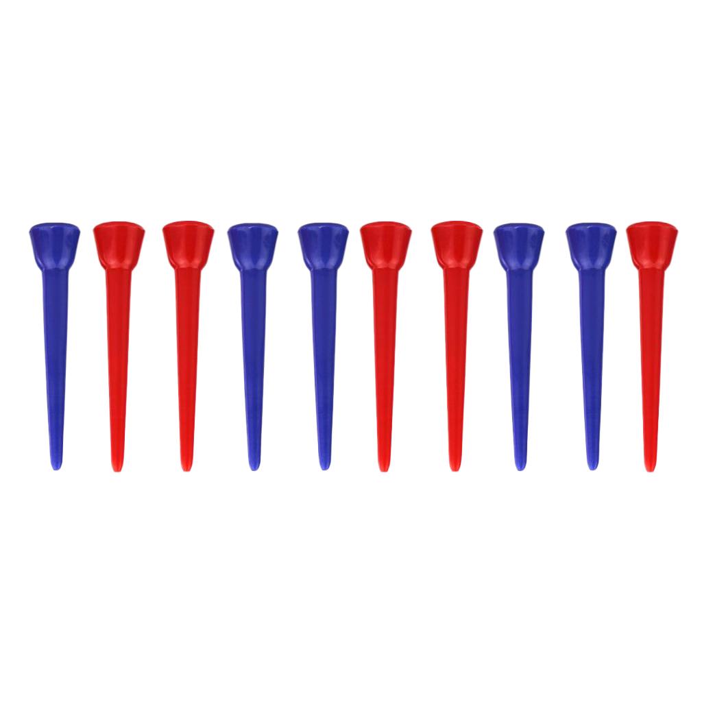 10pcs Unbreakable Golf Tees Low Friction Plastic Nails Mixed Color