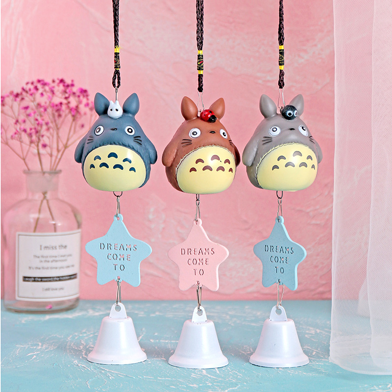 Chuông gió Totoro siêu xinh Tặng móc khóa gỗ BTS  - Xám