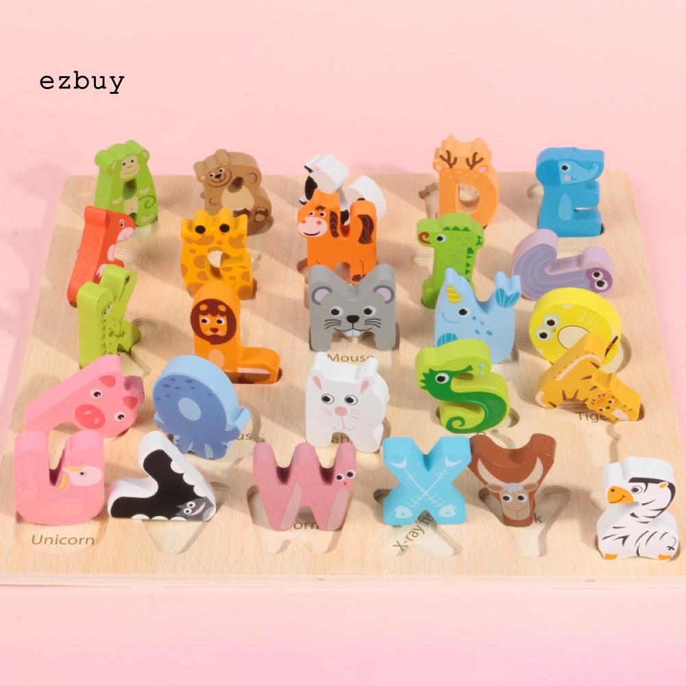 Bảng Gỗ Xếp Hình Động Vật Hoạt Hình Cho Bé Phát Triển Trí Tuệ