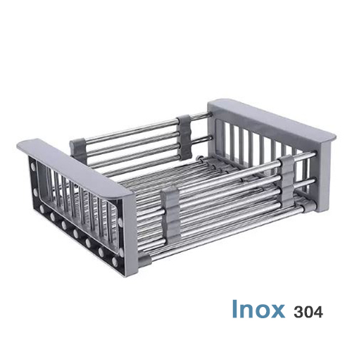 Khay Đựng Inox Gác bồn rửa chén đựng rau củ quả - Rổ gác bồn rửa chén thông minh