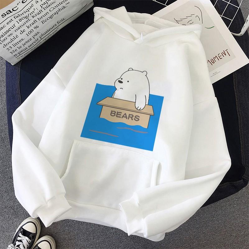 Áo Hoodie Nỉ In Hình We Bare Bears (3 Chú Gấu) Unisex Nam và Nữ