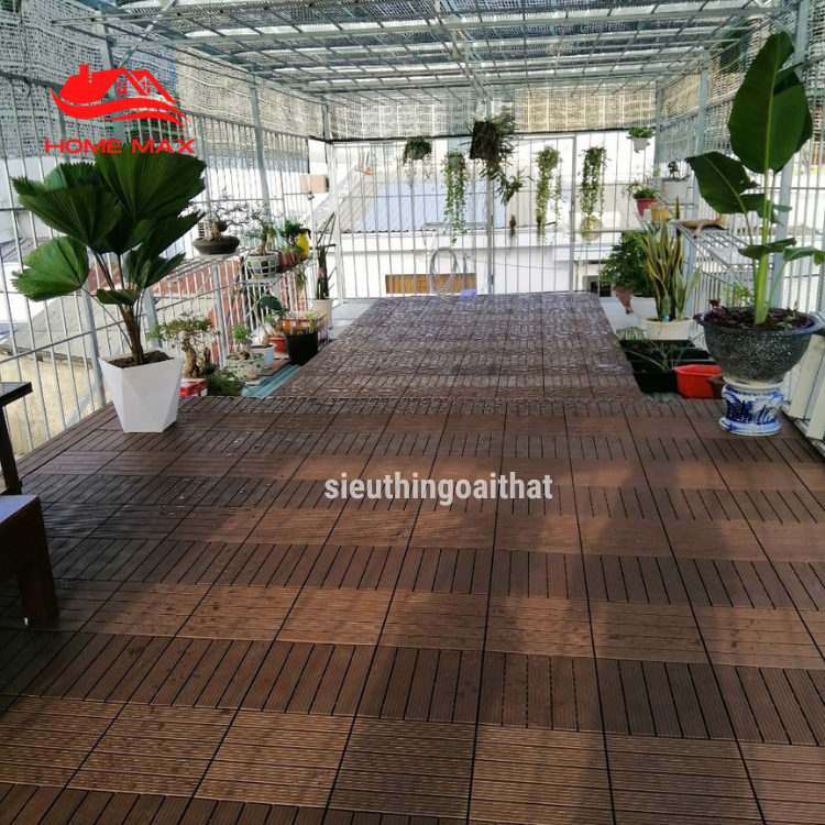 20 Tấm Vỉ Nhựa Lót Sàn Home Max. Lót Sàn Ban Công/Nhà Tắm/Hồ Bơi/Sân Thượng (30x30xCao 2cm), Nhựa Cứng PP Thực Phẩm An Toàn Không Độc Hại - Hàng VNXK (Loại 1)