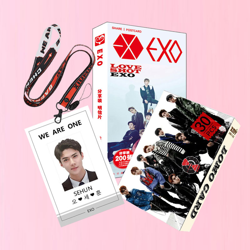 Combo bộ ảnh EXO kèm card Sehun và dây đeo thẻ EXO