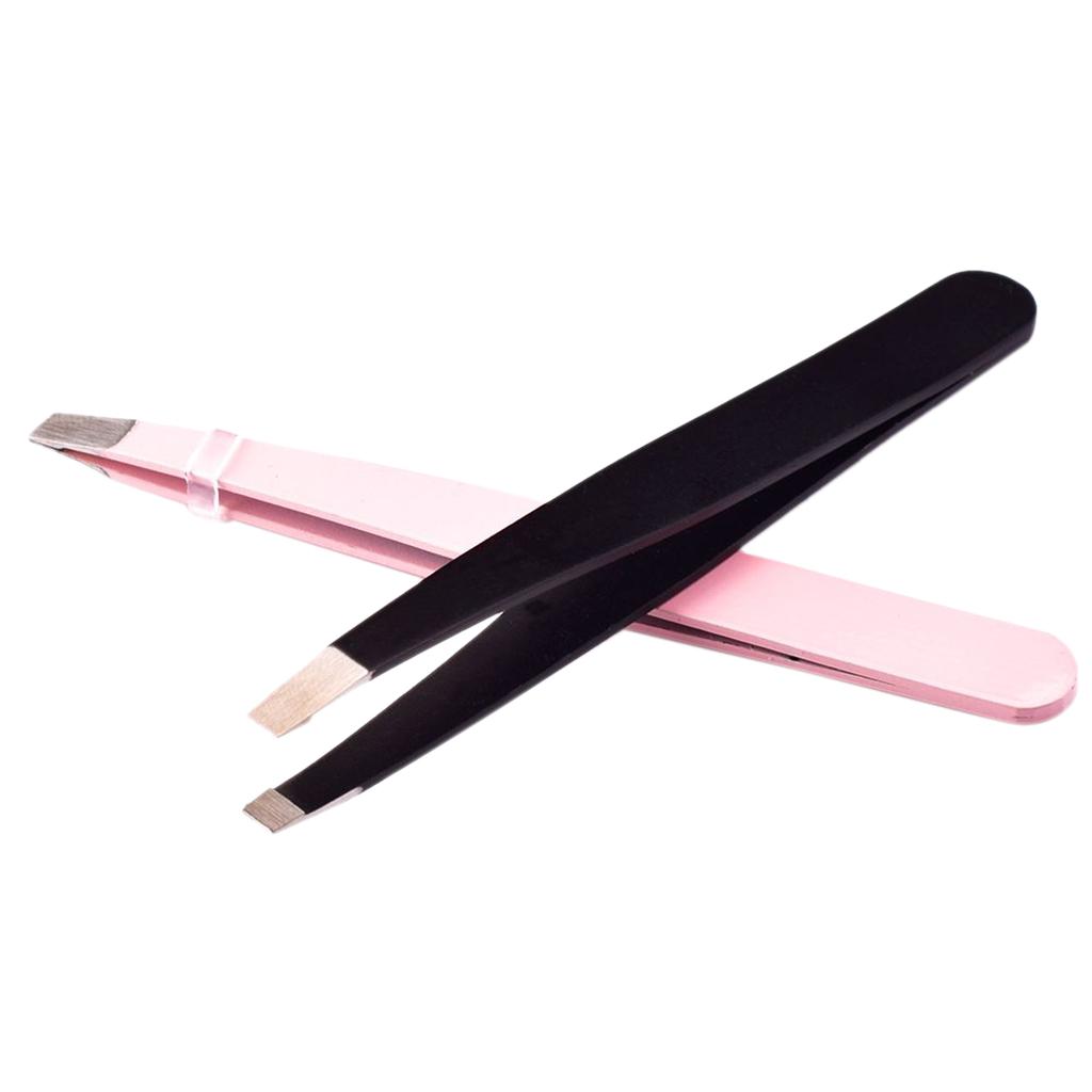 2pcs Professional Slant Tip Eyebrow Tweezer Hair Remover Makeup for Women
