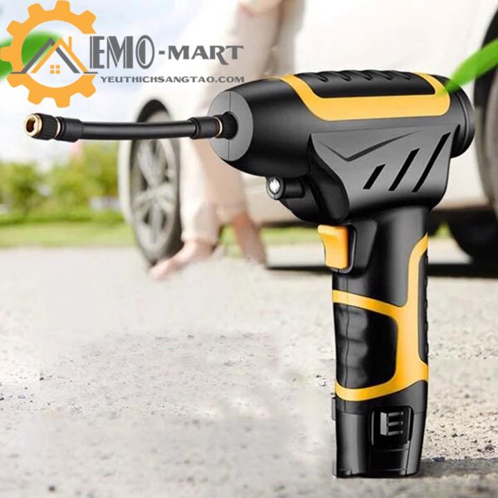 Máy bơm hơi cầm tay pin sạc cao cấp AIR PUMP Tích hơp đèn LED