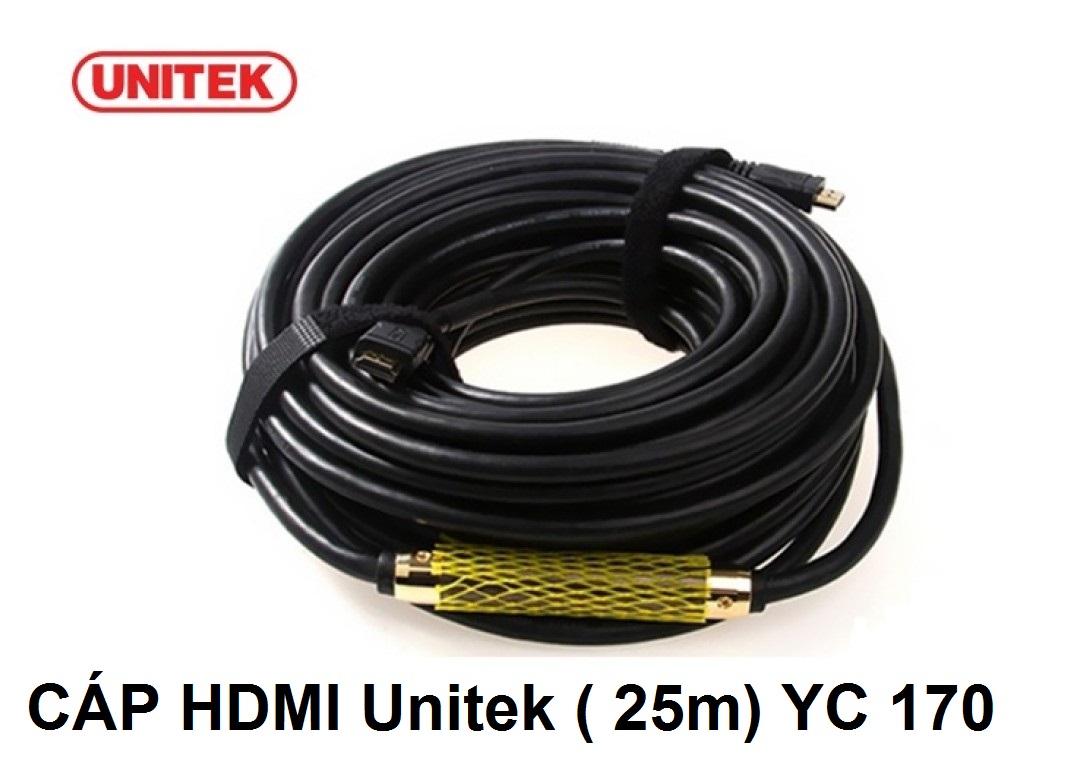 CÁP HDMI 2 ĐẦU HDMI HIỆU Unitek ( 25m) YC 170,CÁP HDMI 4K, CÁP HDMI CHUẨN 1080, CÁP HDMI 4K