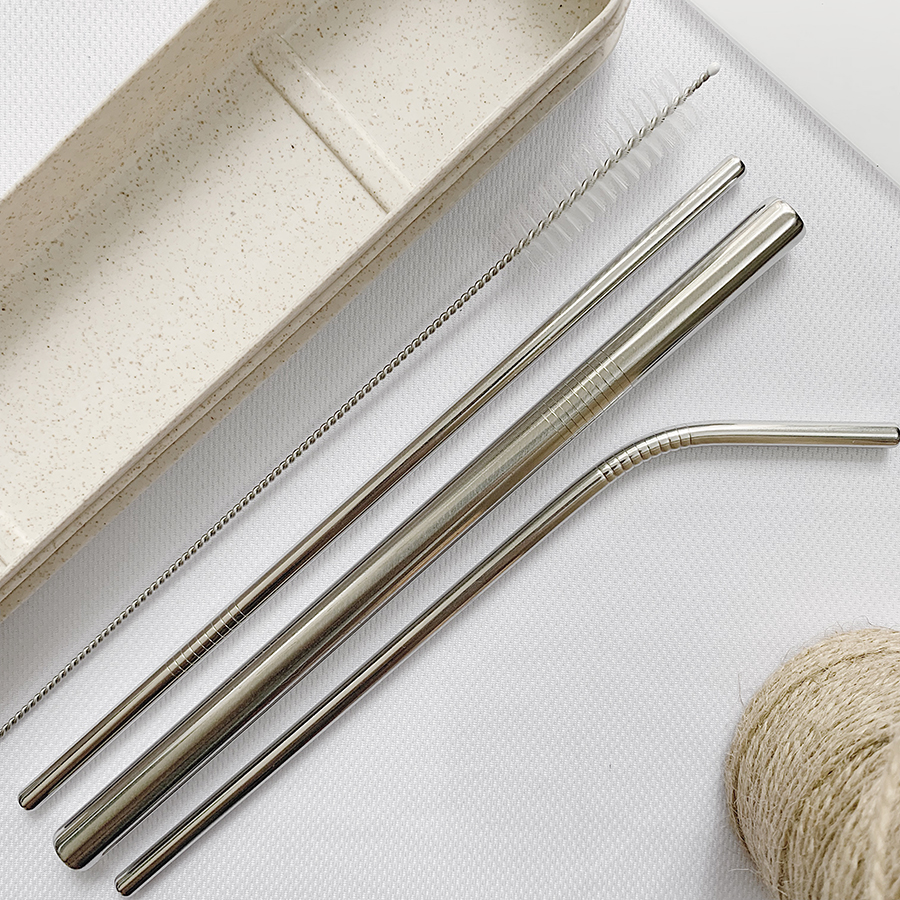Set Hộp 3 Ống Hút Inox 304 Kèm Cọ Rửa Có Mix Màu Ngẫu Nhiên