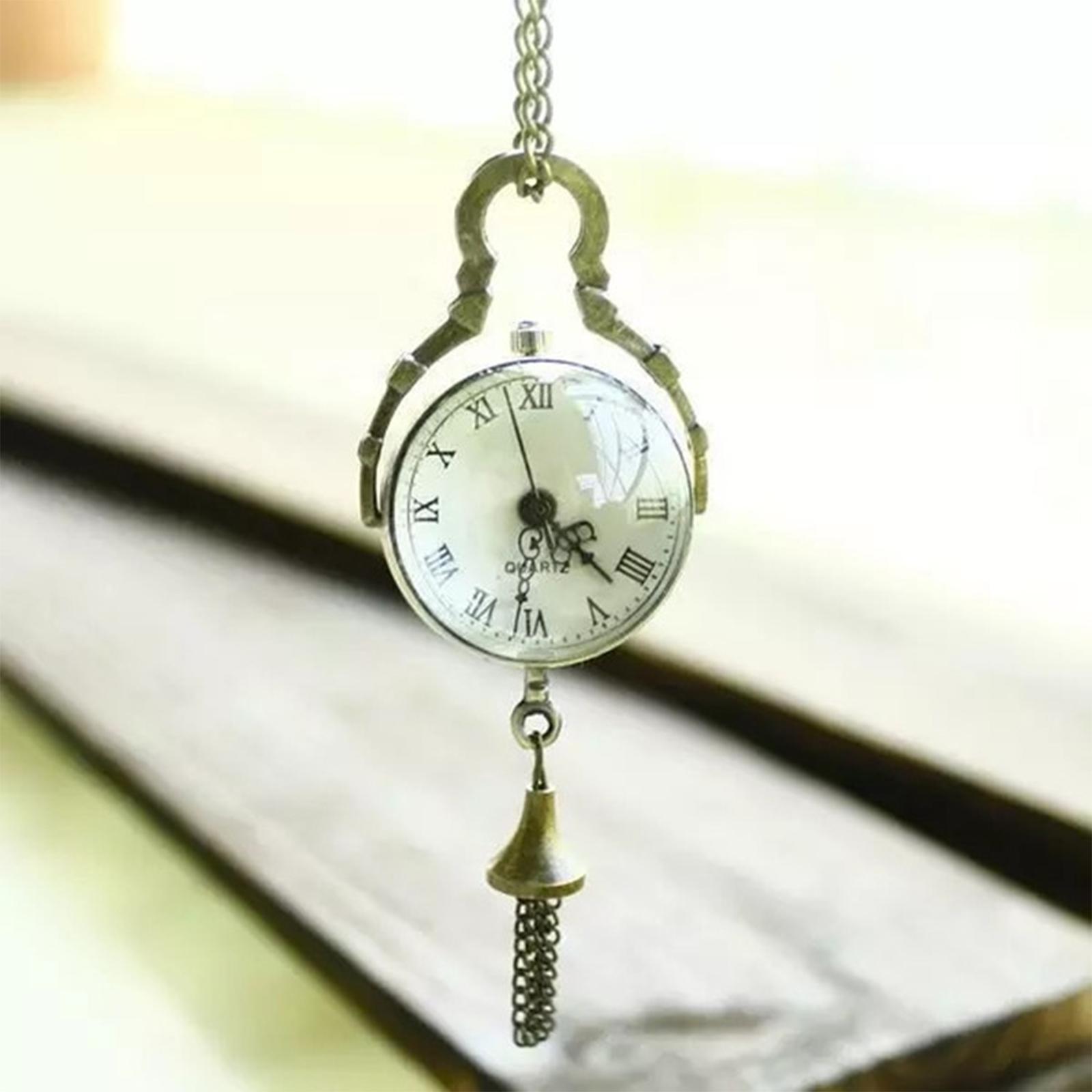 Pocket Watch Roman Characte Retro Gift Pendant Sweater Chain for Graduation