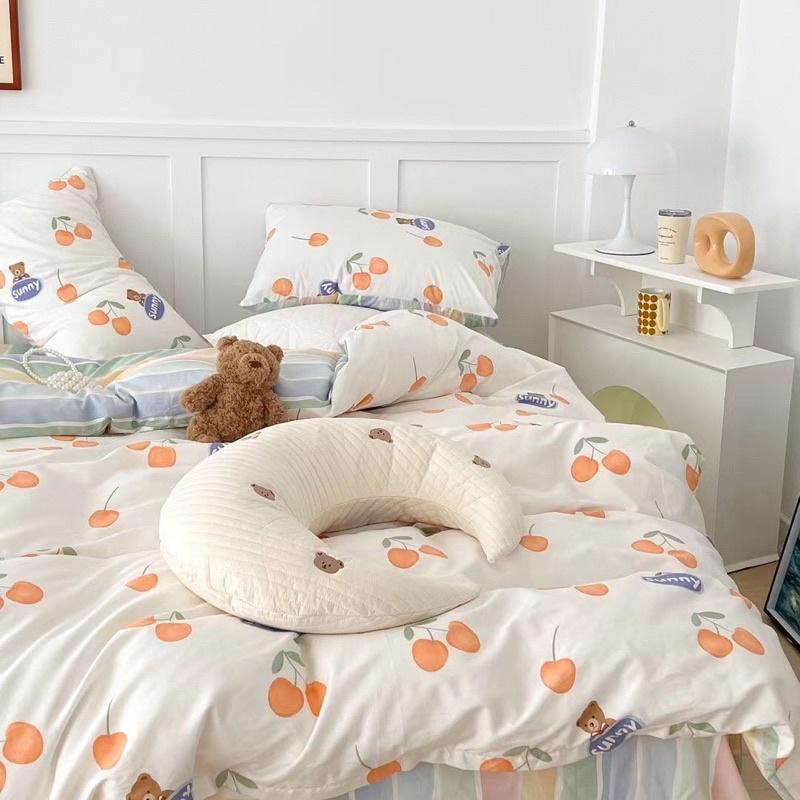 Set Cotton Living 100%cotton Hàng Nhập Khẩu Cao Cấp 4 Món Quả Cherry