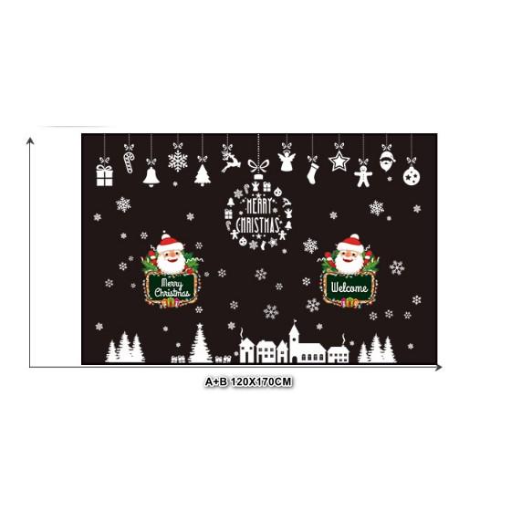 COMBO Decal dán Noel - Rèm dây Nhà Thờ kết hợp khung Noel bảng chữ