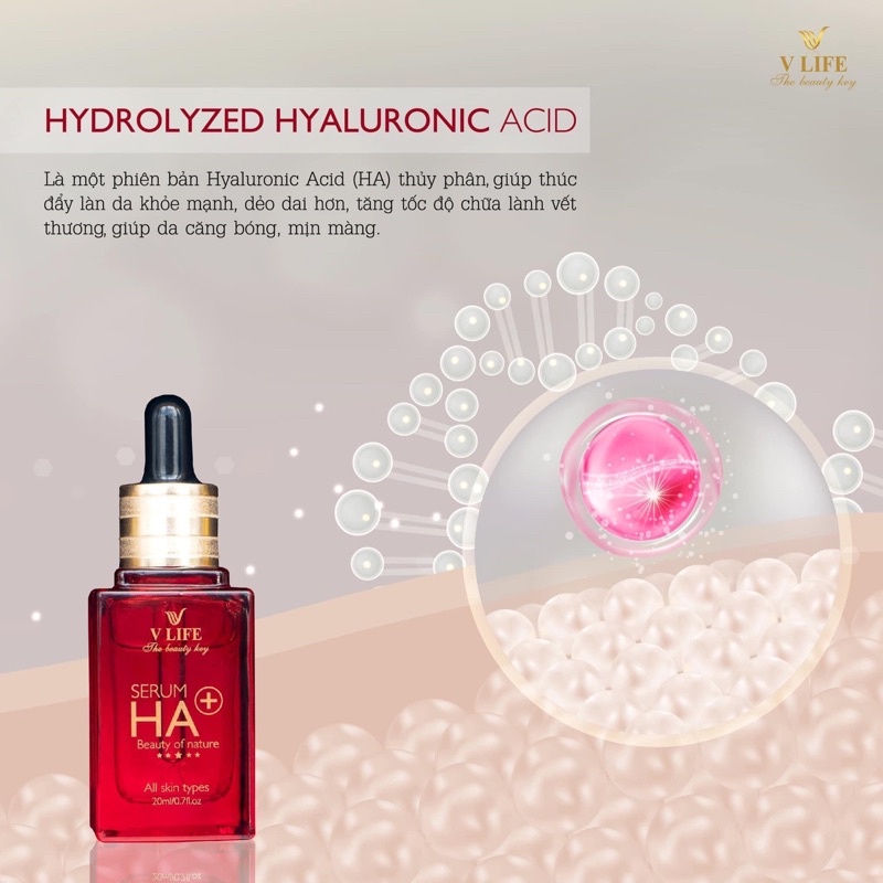 Serum Ha Plus VLife cấp nước, dưỡng ẩm, cung cấp dưỡng chất , làm trắng hổ trợ giảm mụn, nám, làm sáng da, giảm quá trình lão hóa