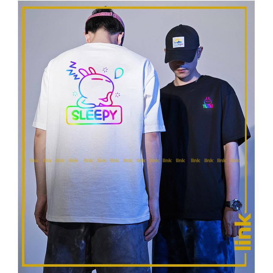 Áo thun Unisex phản quang 7 màu Tuzki siêu đáng yêu tay lỡ