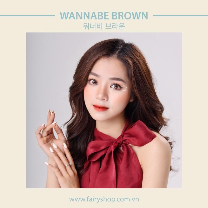 Áp Tròng Cao Cấp Wannabe Brown C301  14.0mm - Kính Áp Tròng FAIRY SHOP CONTACT LENS độ 0 đến 6