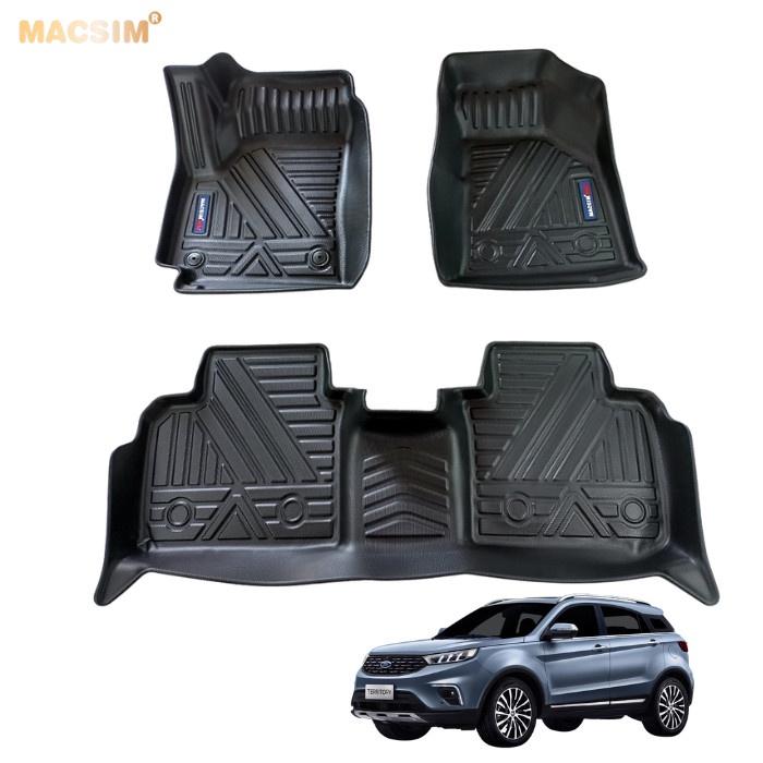 Thảm lót sàn xe ô tô Ford Teritory Nhãn hiệu Macsim chất liệu nhựa TPV cao cấp màu đen