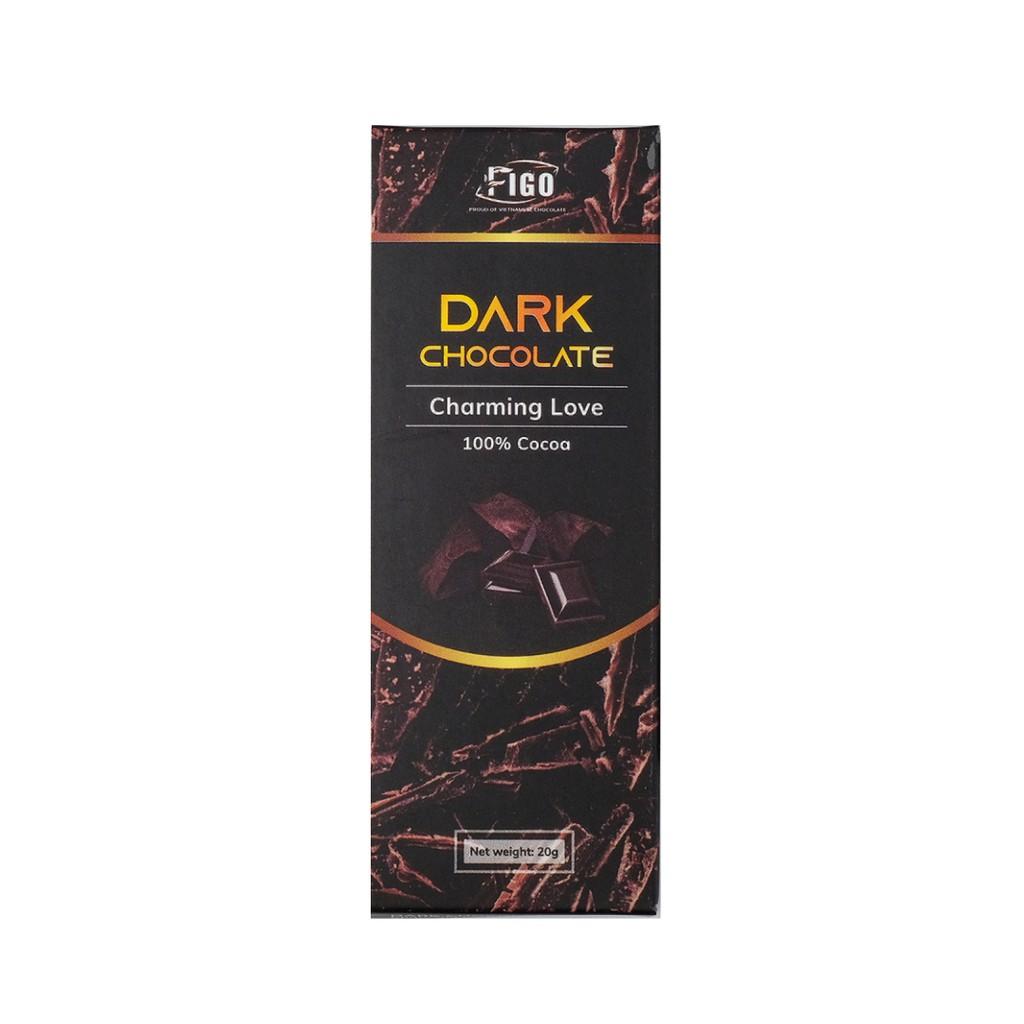 Dark Chocolate 100% cacao nguyên chất không đường 20gram FIGO VIET NAM