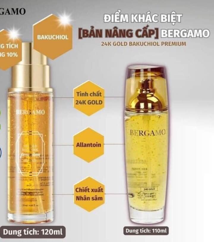 TINH CHẤT VÀNG CHỐNG LÃO HÓA BERGAMO 24K GOLD BRILLANT ESSENCE 110ML