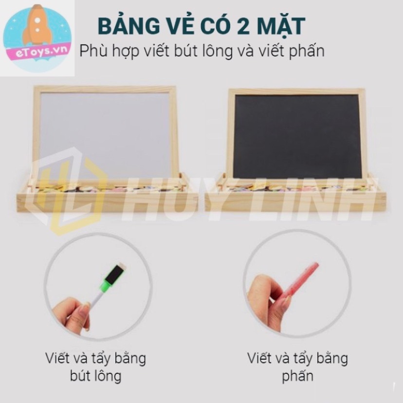 Đồ Chơi Giáo Dục Bộ Tranh Ghép Nam Châm 2 Mặt Bằng Gỗ Cho Bé Sáng Tạo