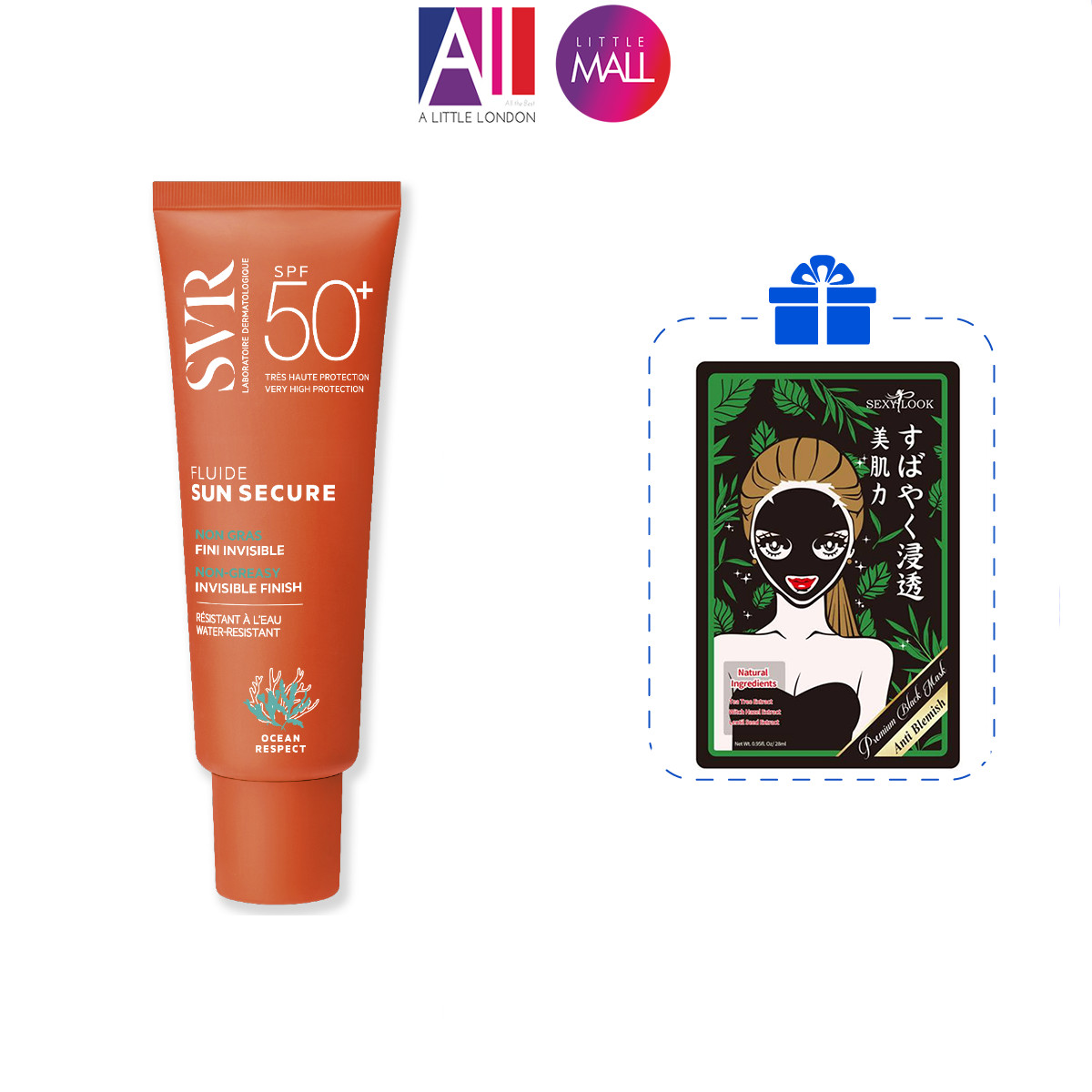 Kem chống nắng SPF50 dạng lỏng, không nhờn dính SVR sun secure fluide SPF50+ 50ml TẶNG mặt nạ Sexylook