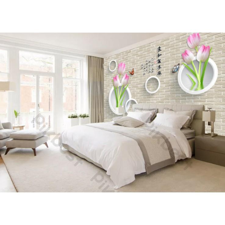 Tranh dán tường Tranh 3d dán tường phòng khách phòng ngủ hiện đại 22
