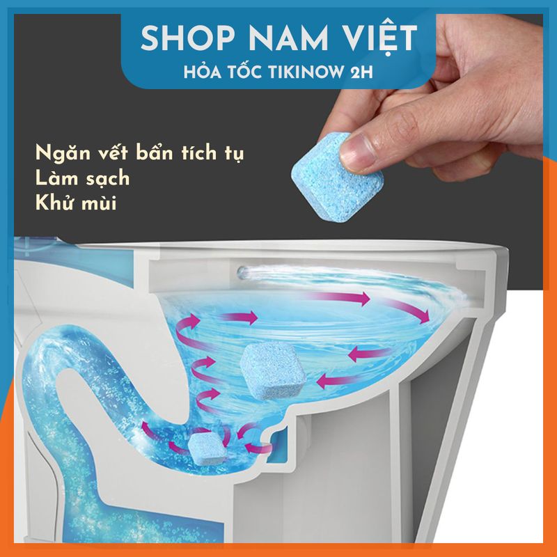 Hộp 12 Viên Vệ Sinh Bồn Cầu Tẩy Cặn Toilet, Diệt Khuẩn, Khử Mùi