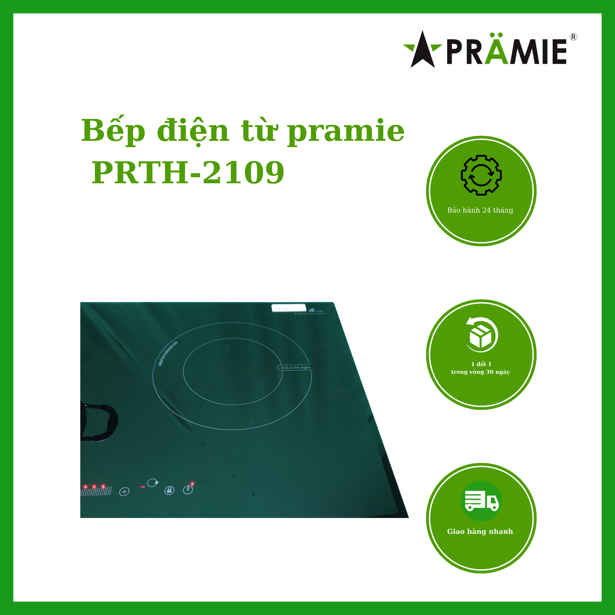 [THANH LÍ HÀNG TRƯNG BÀY 99% MIỄN PHÍ LẮP ĐẶT TP.HCM] Bếp điện từ đôi Pramie PRTH -2109 _Môt từ một hồng ngoại_Hàng nhập khẩu Thái Lan