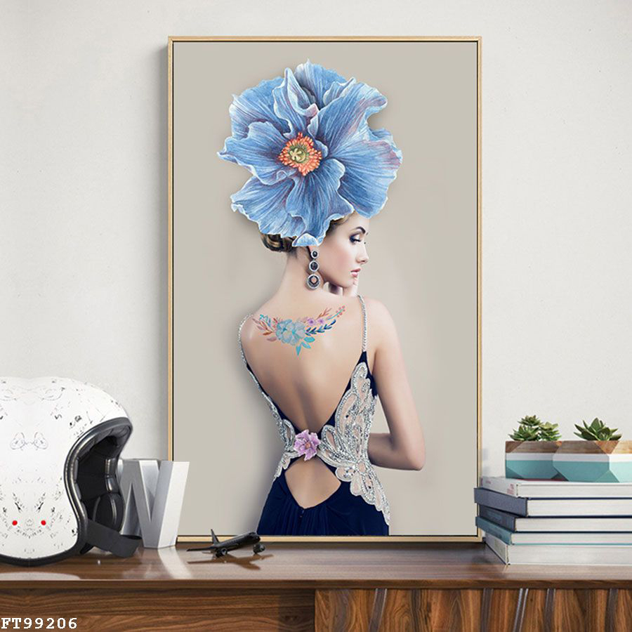 Tranh In Vải Canvas Khung Composite Cao Cấp - Tranh Đơn Cô Gái Hiện Đại Xinh Đẹp Giá Rẻ