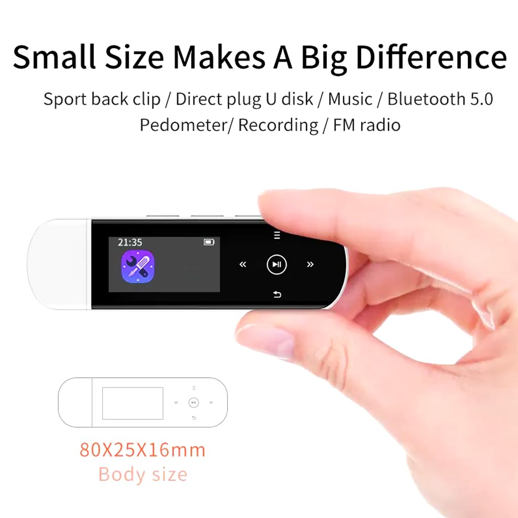 Ruizu X69 -  Bluetooth 5.0, Nghe Nhạc Mp3, Hỗ Trợ Đa Định Dạng MP3 WMA APE FLAC WAV,  FM Radio, Ghi Âm, Vòng Lặp A-B,  Đồng Hồ Báo Thức, Hỗ Trợ Thẻ Nhớ Lên Tới 128Gb, Pin 280mAh 28 Giờ, Màn Hình Cảm Ứng, Hỗ Trợ Đa Ngôn Ngữ, Nhỏ Gọn - Hàng Nhập khẩu