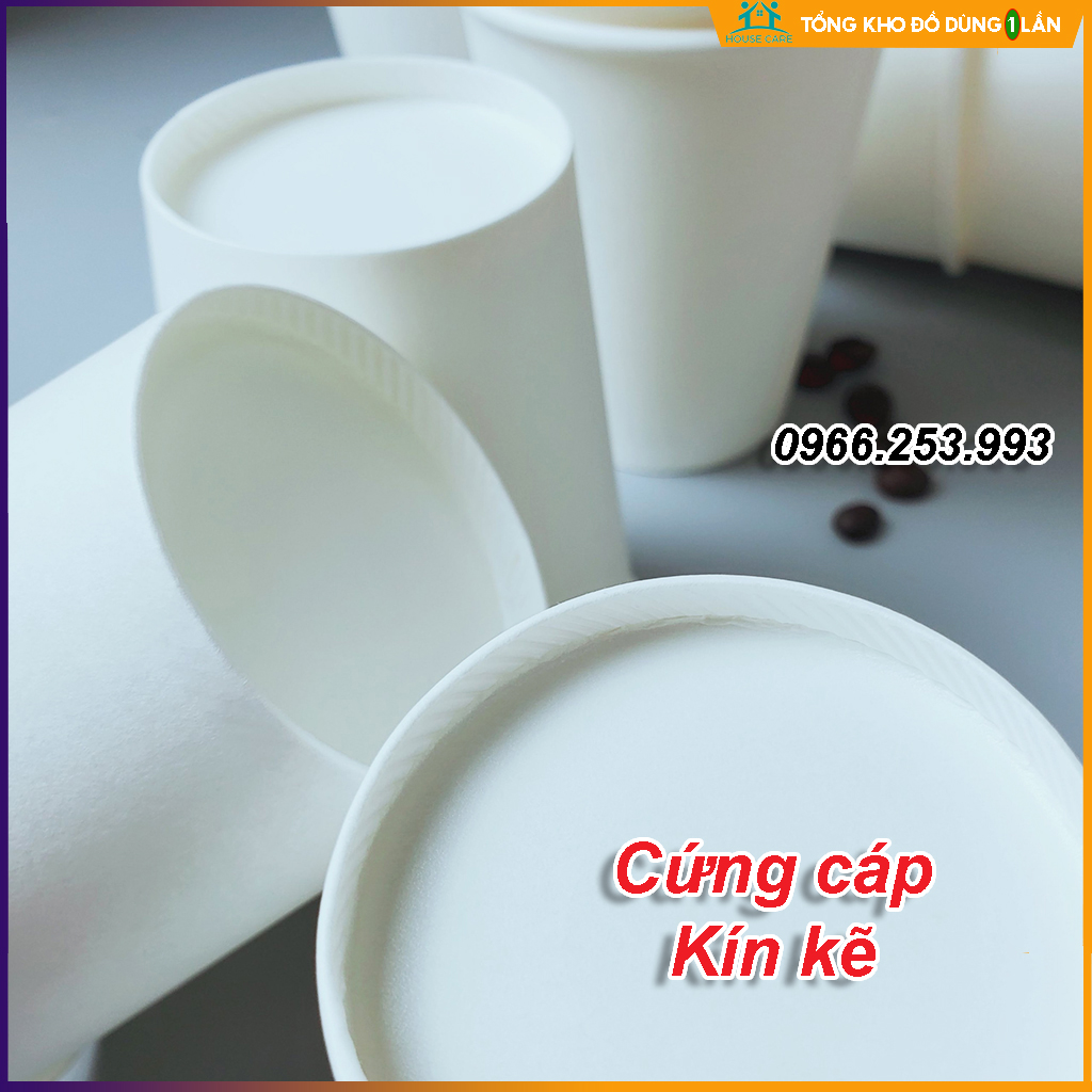 50 cốc giấy hàn quốc 240ml dùng 1 lần size 8OZ hàng cao cấp xuất khẩu Hàn Quốc