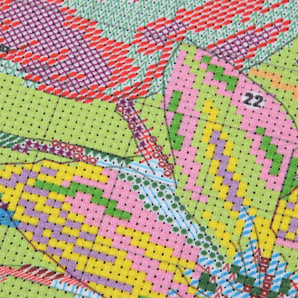 Stamped Cross Stitch Kit for Adults Printed Flower & Bird Pattern Embroidery Kit with Presorted Cotton Thread, Fabric, Needle and Instruction