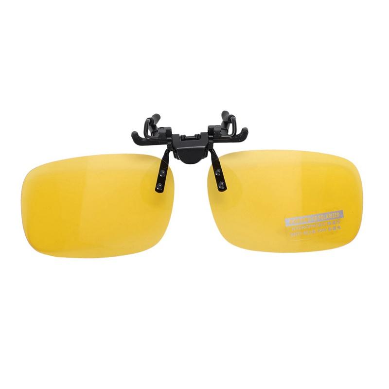 Polarized Night Vision Clip-on Flip-up Lens Sunglasses Driving Glasses Yellow L