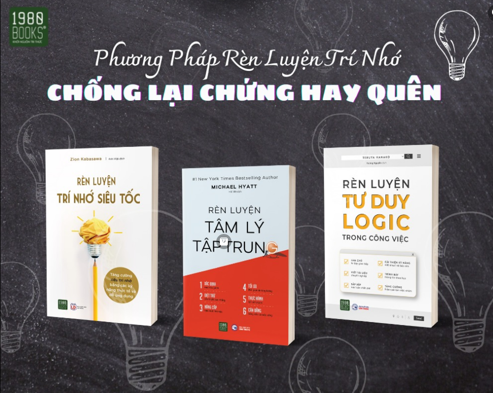 COMBO PHƯƠNG PHÁP RÈN LUYỆN TRÍ NHỚ CHỐNG LẠI CHỨNG HAY QUÊN. Tặng bút/ sổ tay mini dễ thương