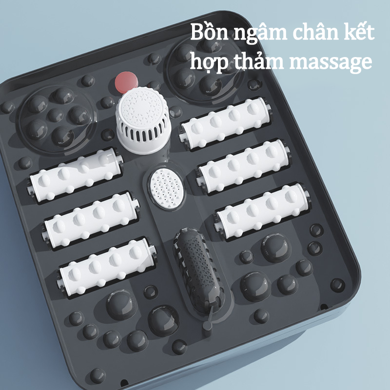 Máy Ngâm Chân Massage Nhiệt Dung Tích 8L Chigo Có Sục Khí Và Con Lăn Mát Xa Chân Bồn Ngâm Chân Gấp Gọn Tiện Lợi Kiêm Chậu Ngâm Chân Công Suất 500W Cải Thiện Giấc Ngủ Loại Bỏ Tế Bào Chết Giảm Đau Mỏi Đôi Chân