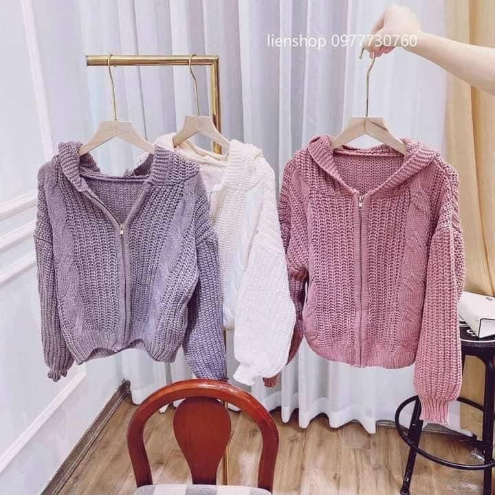 áo khoác len có nón hàng quảng châu cao cấp