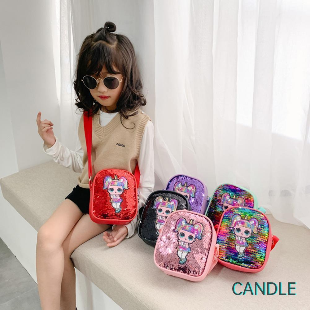 Túi Đeo Chéo Đính Kim Sa Lấp Lánh Cho Bé Gái