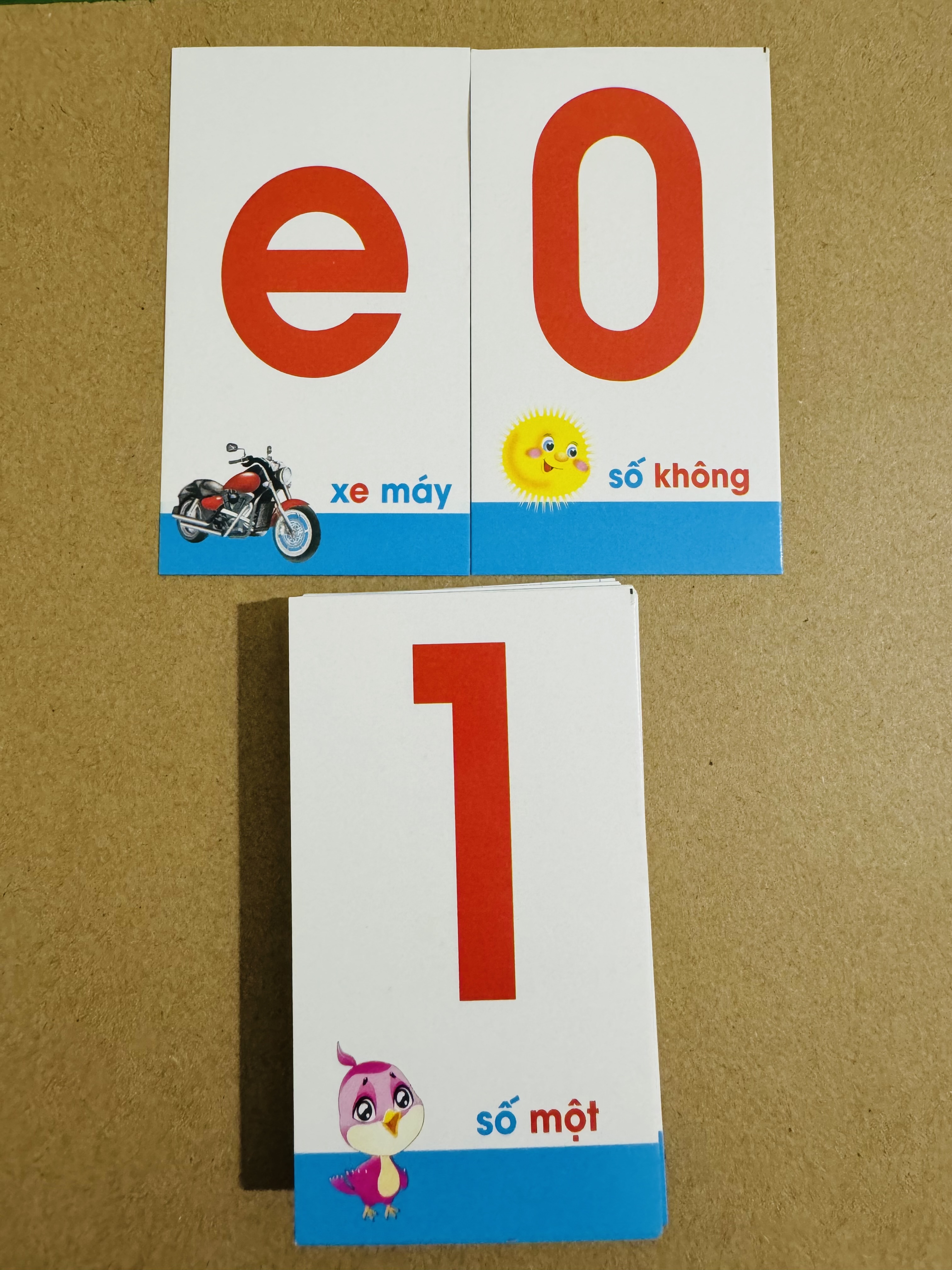 Bộ 44 Thẻ nhận biết Chữ Cái và Số dành cho cô và cháu (Thẻ chữ cháu)