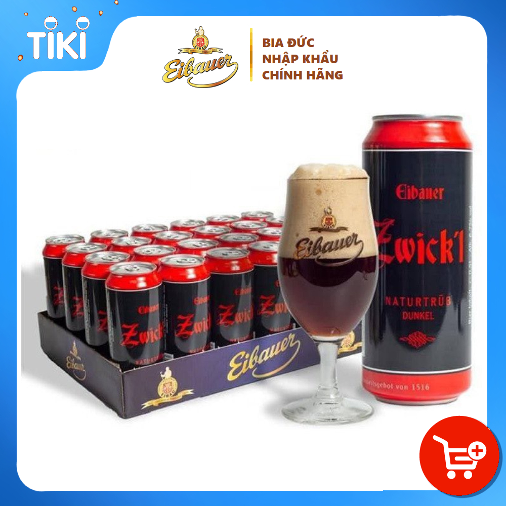 [BIA ĐỨC NHẬP KHẨU] Thùng 24 Lon Bia Thầy Tu EIBAUER ZWICK'L NATURTRÜB DUNKEL  6.7% 500ml - Hương Vị Độc Tôn Caramel Rang Cháy - Bia Đức Nhập Khẩu Chính Hãng