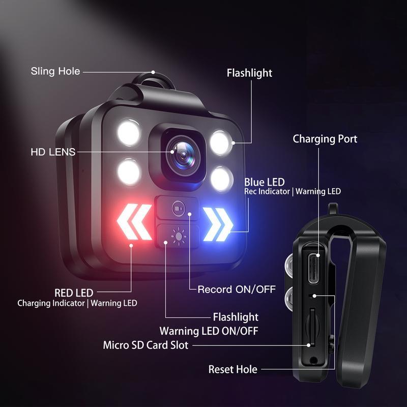 Mini Camera Hành Động HD Xe Máy Nón Bảo Hiểm Xe Đạp Đèn LED Chống Nước Cảnh Báo Quay Video Camera Thể Thao Ngoài Trời Máy Quay Phim