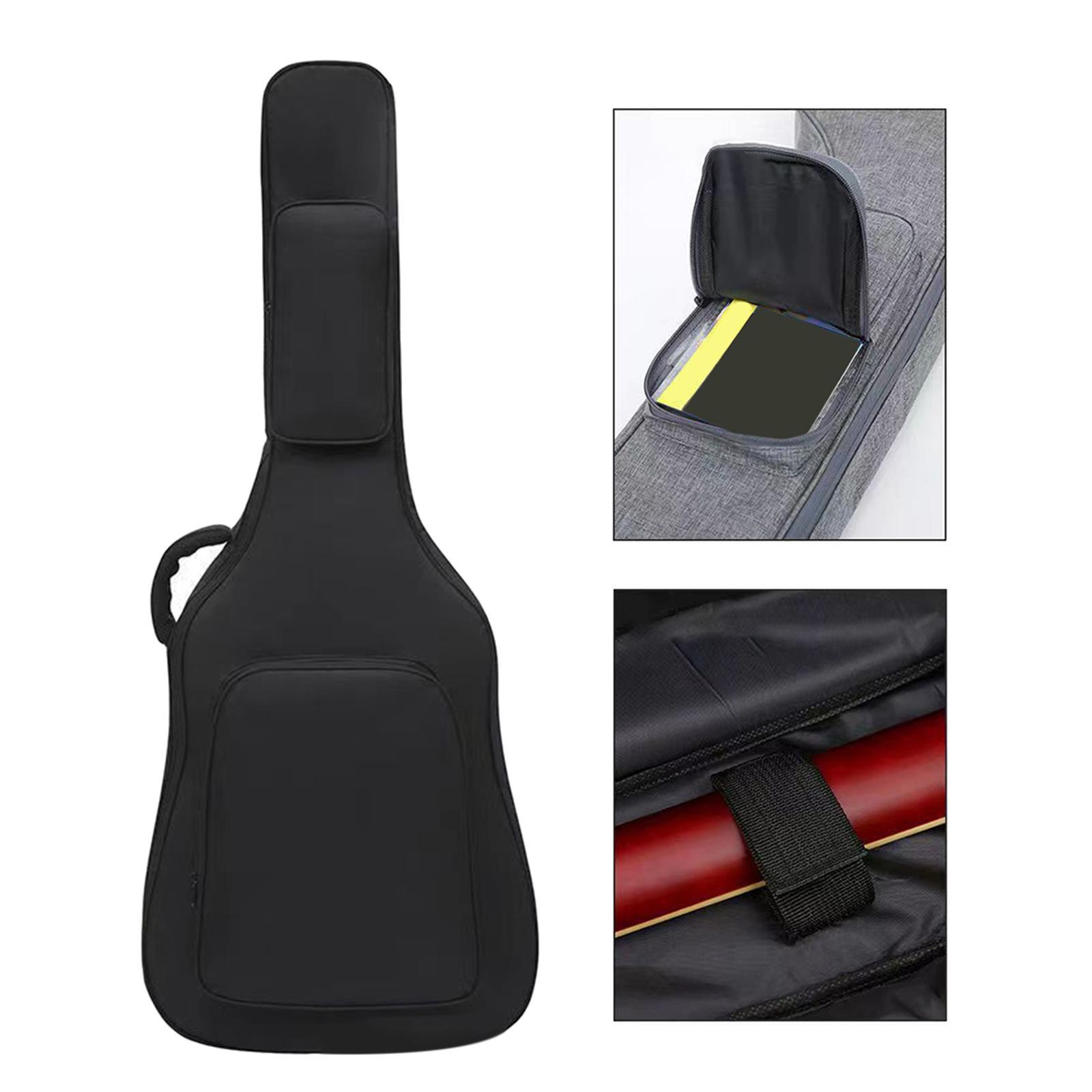 Acoustic Guitar Bag with Pockets Backpack Adjustable Shoulder Strap for Bass